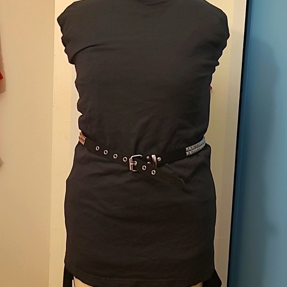 1 inch Black Studded Belt